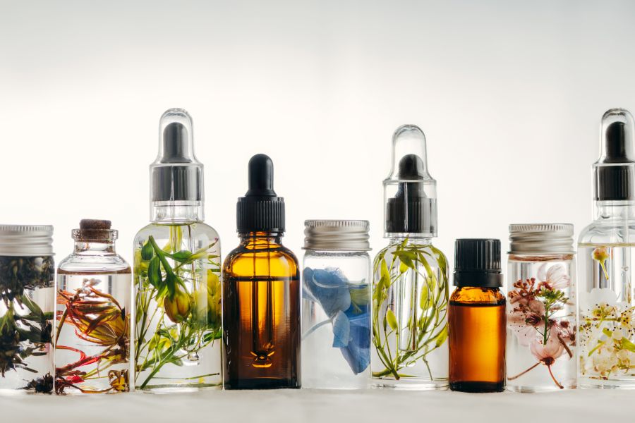 various fragrance bottles